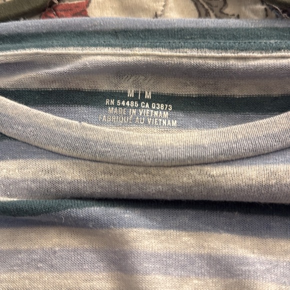 Aerie Thin Blue/Green Striped Box Tee - Picture 3 of 3